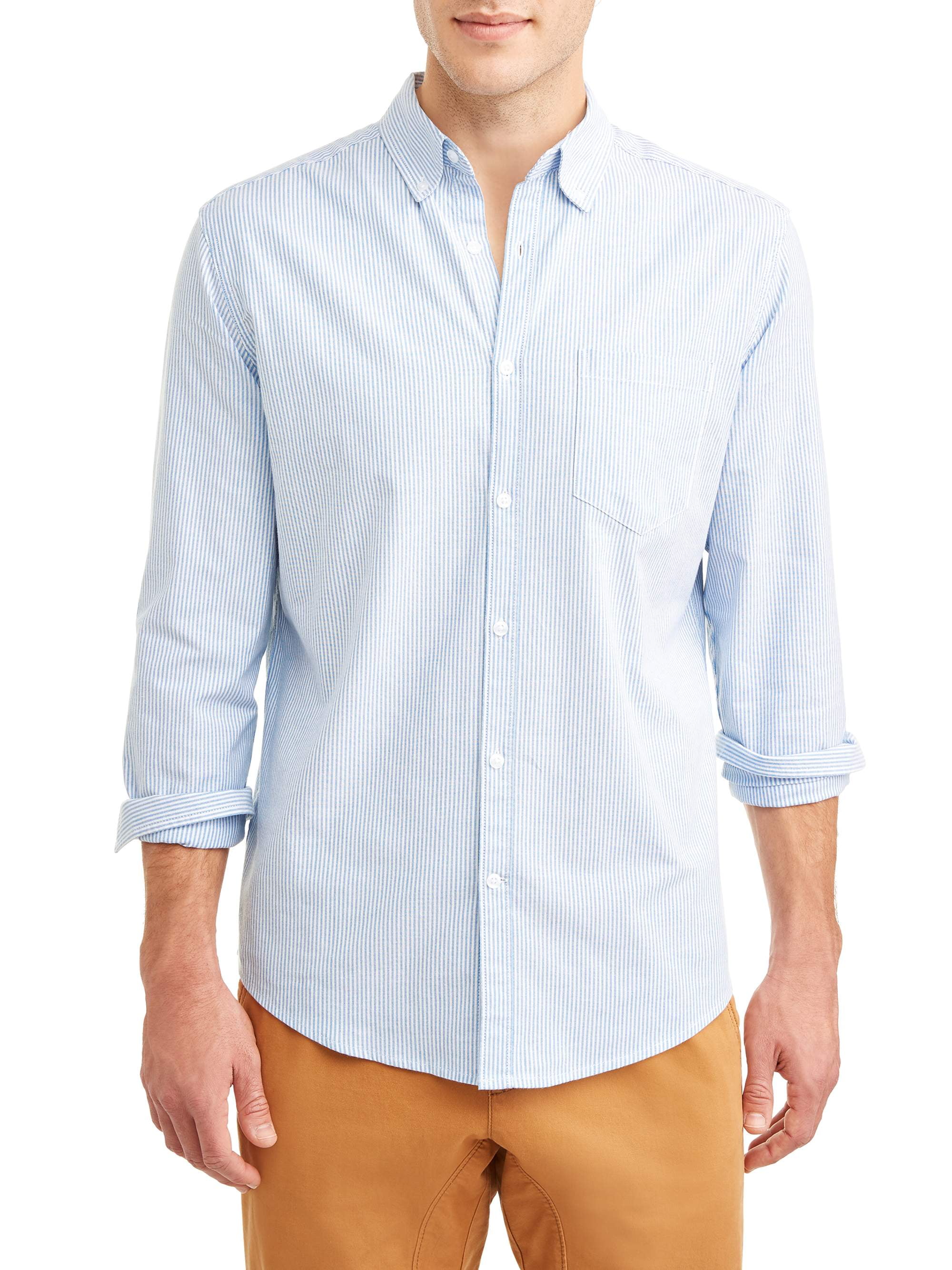 George Men's Slim Fit Oxford Long Sleeve Shirt - Walmart.com
