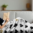 thumbnail image 3 of Love Soft Flannel Fleece Throw Blanket, Small Heart Let Me Love You Hipster Liking Spouse Couples Design, Cozy Plush for Indoor and Outdoor Use, 50" x 70", Tan Black White, by Ambesonne, 3 of 5