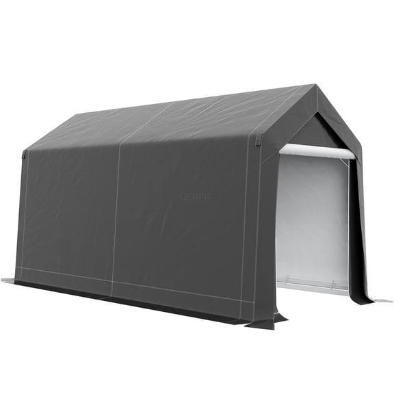 JERFIT 7x12 FT Heavy-Duty Outdoor Storage Shed Tent, Waterproof Garden Shelter with Ventilation for Motorcycle, Bike, Lawn Mower & Tools