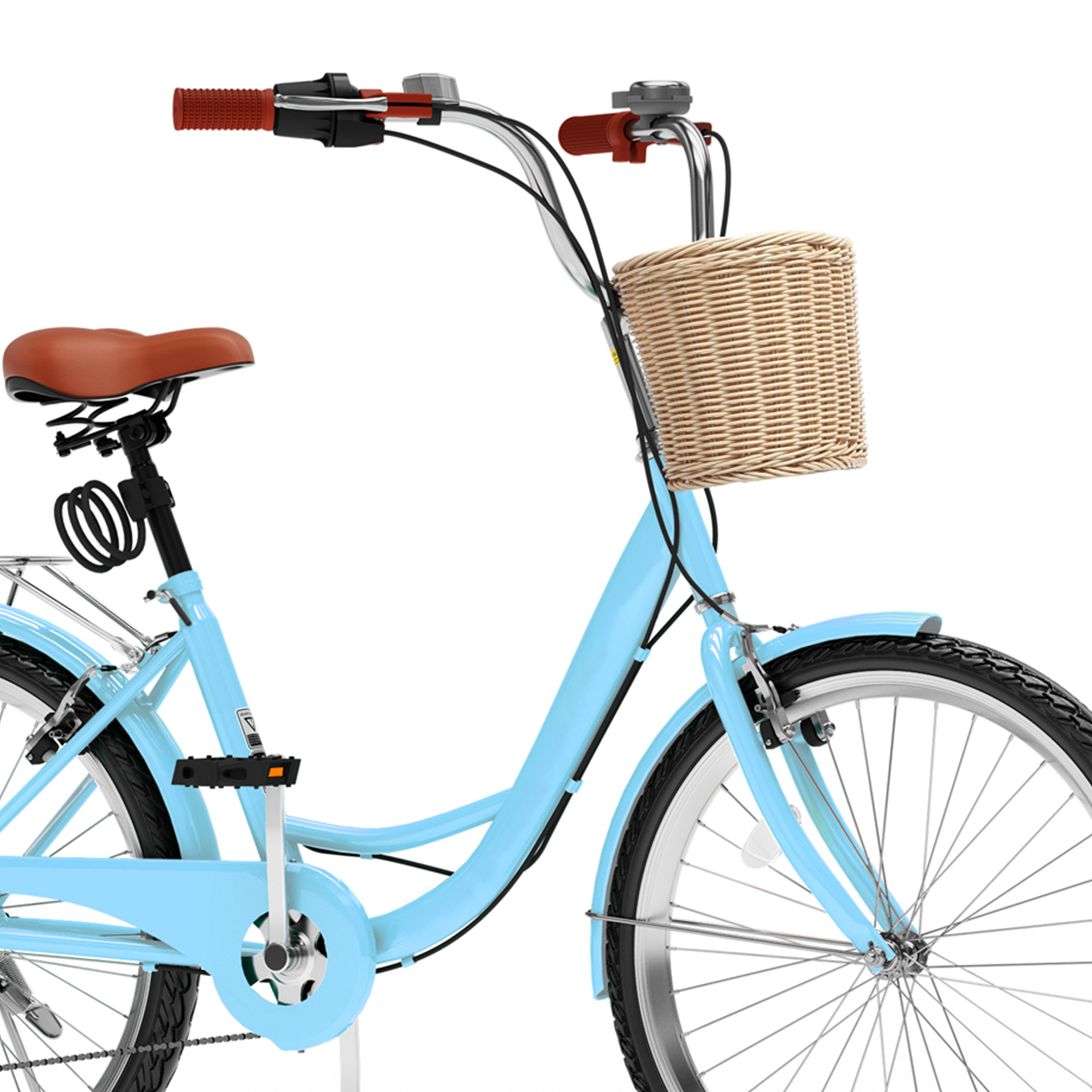 Uforic 26" Beach Cruiser Bike for Women, 7-Speed Adjustable Seat Bike Bicycle for Adult City Commuter, Blue