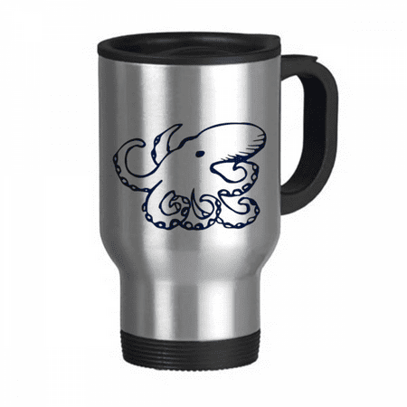 

Octopus Aquatic Food Art Deco Fashion Travel Mug Flip Lid Stainless Steel Cup Car Tumbler Thermos