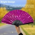 thumbnail image 6 of Line Dance Popping Fan, Boots on The Ground Hand Fan, Folding Fans Handheld Line Dancing, Glitter Powder Folding Fan, Chinese Vintage Retro Fabric, for Performance, Decorative (#04), 6 of 7