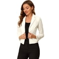 thumbnail image 1 of INSPIRE CHIC Chaqueta De Traje De Oficina De Negocios Con Solapa Y 1 Botón De Terciopelo Para Mujer blanco XS, 1 of 6