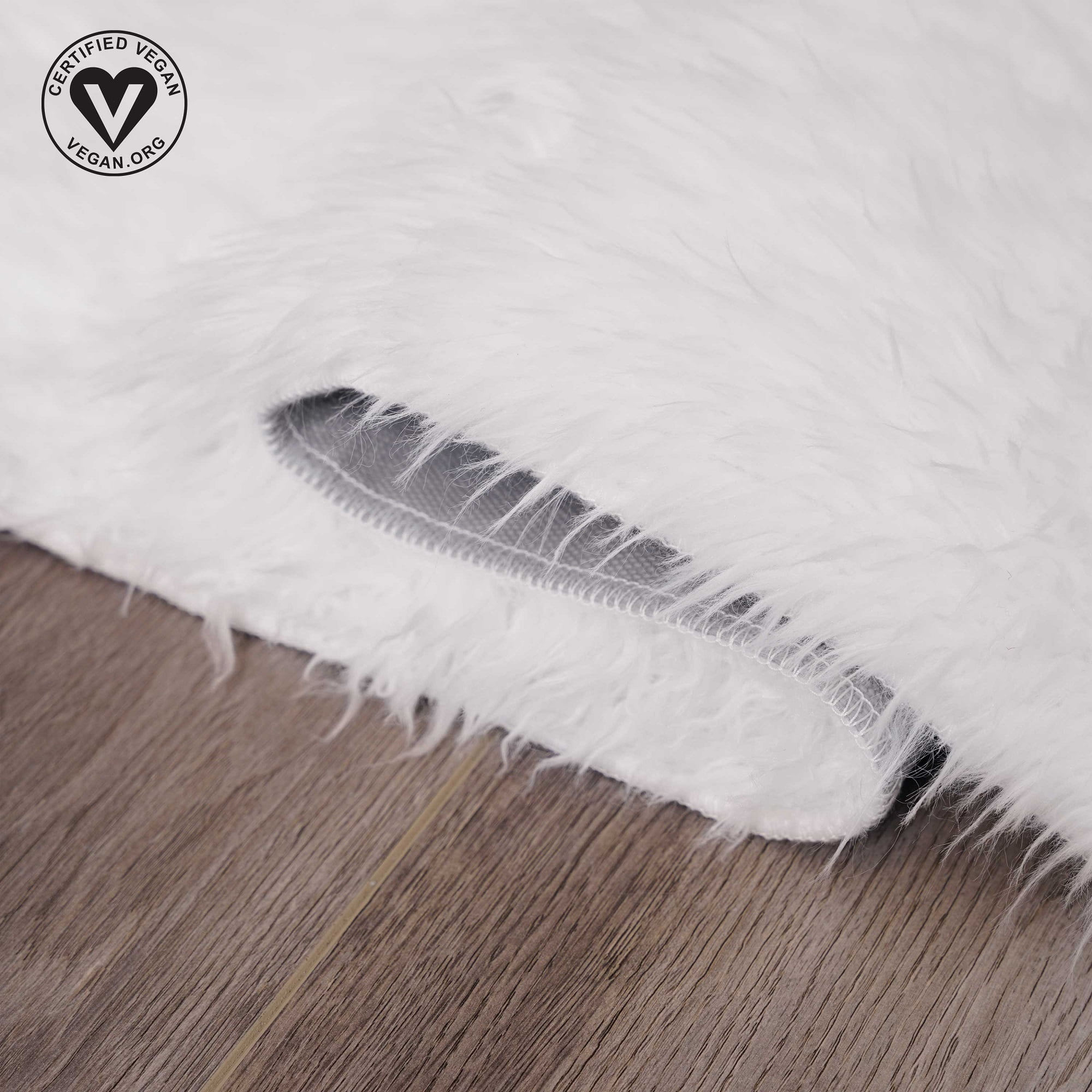 My Magic Carpet 5'x7' Machine Washable Soft Faux Fur Fluffy Thick Non-Slip Area Rug - Shag White