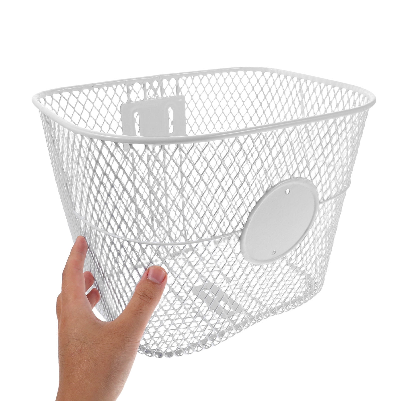 LOLIPPYY White Front Bike Basket Mesh Structure with Quick Installation for Daily Use
