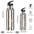 thumbnail image 2 of Yayeee 33oz Insulated Water Bottle Double Wall Stainless Steel with Flip Straw Lid, Black Abstract Stripes, 2 of 7