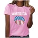 thumbnail image 1 of Blusa informal de manga corta con cuello redondo y estampado suelto de verano para mujer con estilo OAVQHLG3B Store  lin121212, 1 of 4