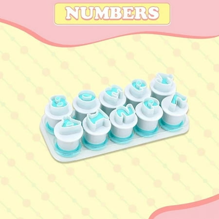 

Fondant Cake Alphabet Plunger Set A-Z 0-9 DIY Cake Stamp Mold Cakes Cookies Pastries Mold for Cake Decoration Making 0-9 Numbers