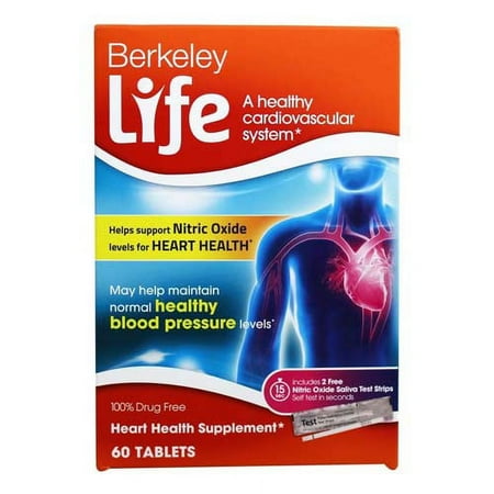 Berkeley Life Nitric Oxide Heart Health Tablets, 60 Ea, 2 Pack