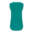 thumbnail image 7 of LEAVINGSUO Womens Casual Sleeveless Women's Fashion Color Neck Comfortable Loose T-Shirt Sleeveless Blouse Casual Tops Sky Blue M, 7 of 7