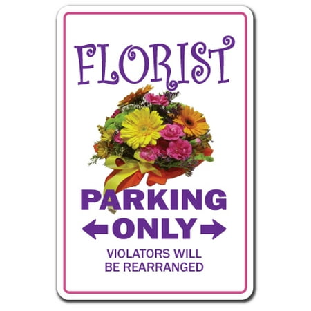Flower Bucket Florist FLORIST ~Novelty Aluminum Sign flowerfloral flower shop store | Indoor/Outdoor | 10