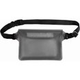 thumbnail image 1 of Waterproof pouch with waist shoulder strap Best dry bag to keep mobile phones and valuables dry-Black, 1 of 4