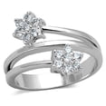 thumbnail image 1 of Women Rhodium Brass Ring with AAA Grade CZ in Clear - Size 7, 1 of 1