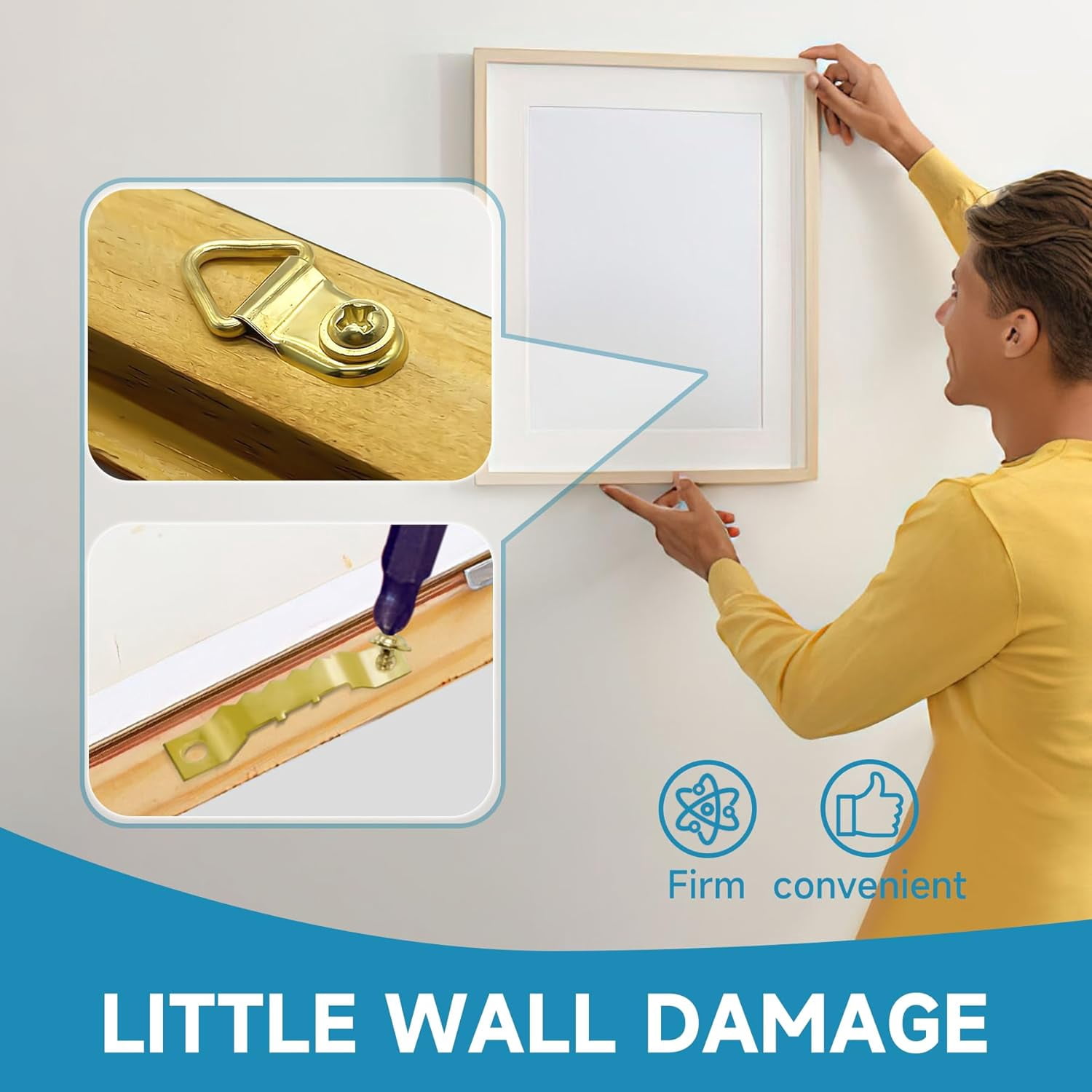 Picture Hanging Kit ,353PCS Picture Hangers Heavy Duty Picture Hanging Hooks with Screws,Sawtooth Hardware for Frames Painting, Art, Photo Mounting