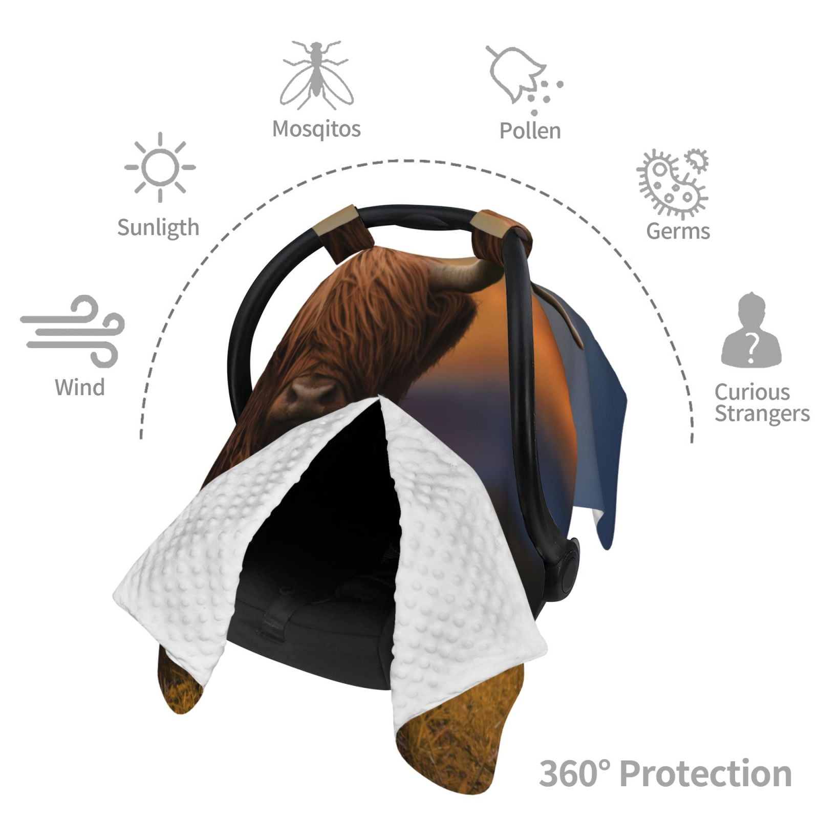 Car Seat Cover Baby - Yak (8) Breathable Infant Car Seat Cover for Baby Carseat, Lightweight Comfort Baby Essentials Must Haves Newborn Stuff for Girl Boy