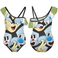thumbnail image 6 of Cuphead Mugman Ms. Chalice One-Piece Swimsuit for Girls Adjustable One Shoulder Ruffled Swimwear Summer Beach Kids Bathing Suits Sizes 6-12Y, 6 of 7