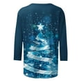 thumbnail image 5 of Luxalzxs Womens Christmas Tops 3/4 Sleeve Plus Size Sparkly Christmas Tree Graphic T-Shirts Casual Crewneck Holiday Vacation Blouses, 5 of 5