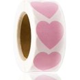 thumbnail image 1 of Coloured Heart Stickers 500 Pcs/1roll 25mm Pink Self Adhesive Heart Labels Coding Heart Stickers Labels Glossy Paper Stickers, 1 of 4
