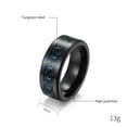 thumbnail image 4 of Black Gold Plated Carbon fibre 8mm Tungsten Carbide Mens Ring Men Wedding Band Man Ring, 4 of 5