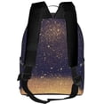 thumbnail image 3 of Lsque Gold Black Glitter Pattern Backpack – School Travel Canvas Daypack with Ergonomic Padded Straps, Multiple Compartments & Leather Handle, 3 of 5