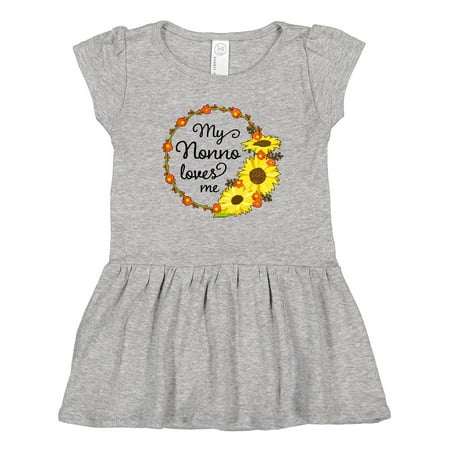 

Inktastic My Nonno Loves Me with Sunflower Wreath Girls Toddler Dress