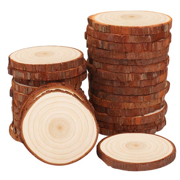 Wood Slices Fuyit, 30 unidades, círculos naturales de 6 a 7 cm para bricolaje