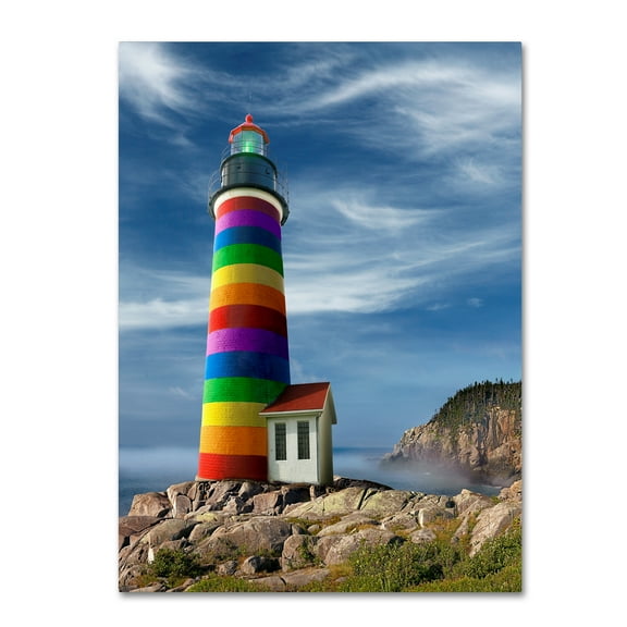 Trademark Fine Art 'Rainbow Lighthouse North' Canvas Art by Mike Jones Photo