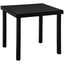 Spaco Patio Dining Table for 4 People, Rectangular Aluminum Table for Outdoor as Garden, Backyard, Patio, Black