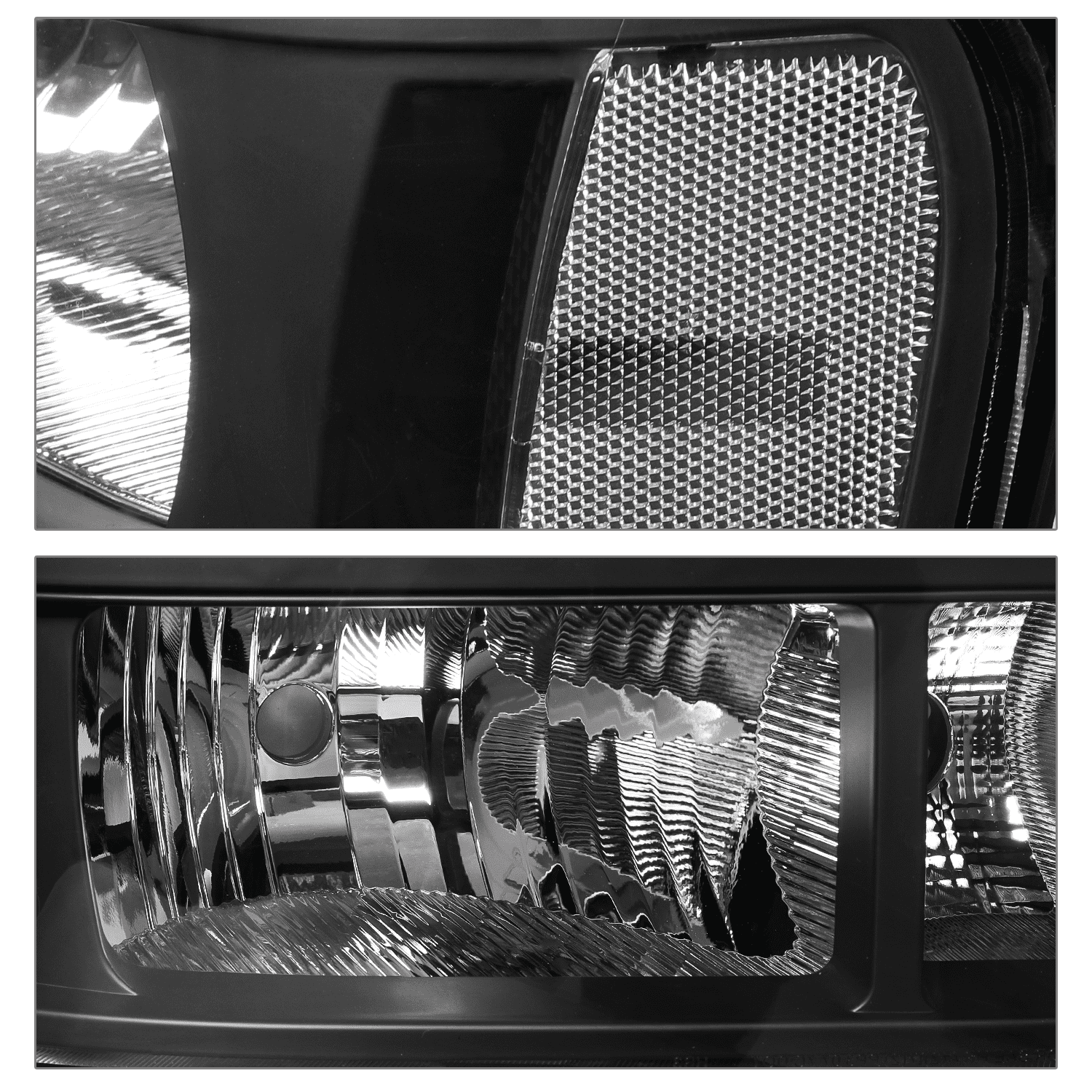 M-AUTO Headlights Assembly Headlamps Replacement for 2007-2014 GMC Sierra Pickup, Black Housing Clear Lens Clear Corner