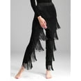 thumbnail image 6 of Doomiva Women Latin Dance Pants Fringe Ballroom Pants Tassel Tango Salsa Dancing Practice Pants Black XXL, 6 of 8