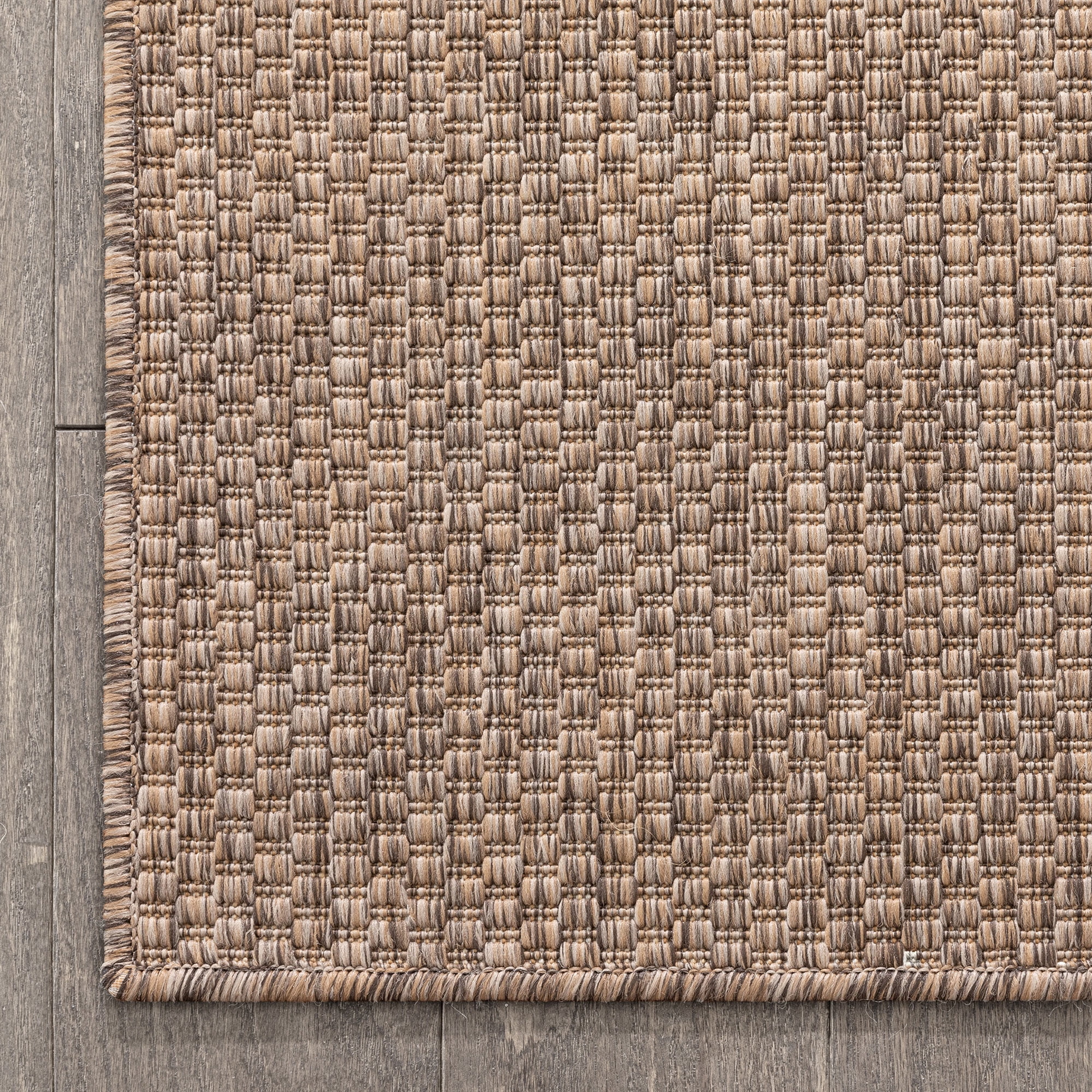Well Woven Leifen Taupe Indoor / Outdoor Flat Weave Pile Solid Color Pattern Area Rug 8x10 (7'10" x 9'10")