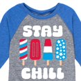 thumbnail image 3 of Instant Message - Americana - Stay Chill Patriotic Popsicles - Toddler & Youth Raglan Graphic T-Shirt, 3 of 5