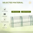 thumbnail image 6 of 10' x 3' Portable Mini Greenhouse, Clear PVC Cover with Steel Frame, 3 Zippered Doors, 6 of 10