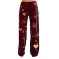 thumbnail image 7 of Hearthz Valentines Pj Pants for Women Heart Printed Womens Sleep Pants Spring Summer Drawstring Straight Leg Women Lounge Pants, 7 of 7