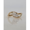 thumbnail image 4 of SOLITAIRE JEWELS 1Ct Elegant Marquise-Cut Moissanite Diamond Ring in 14K Yellow Gold Swirl Setting, 4 of 7