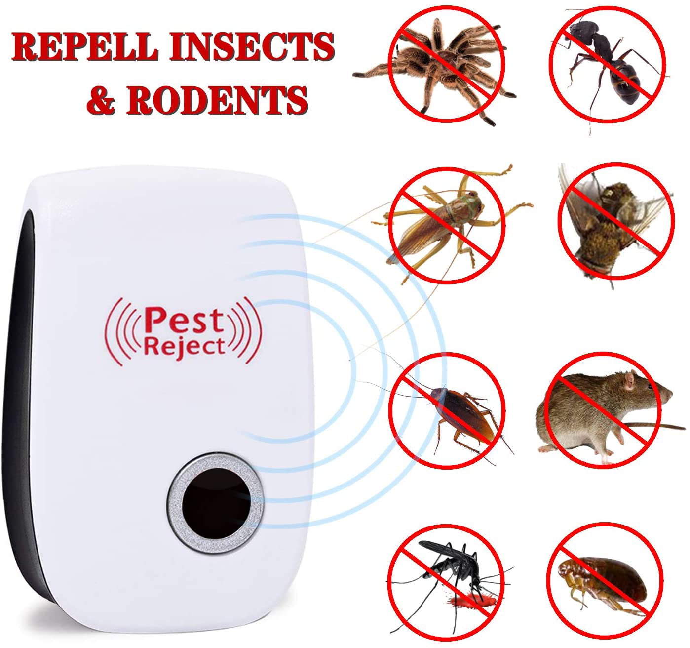 2x Ultrasonic Electronic Anti Mosquito Pest Repeller Reject Bug Insect Cockroach 