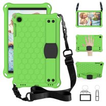 Galaxy Tab A 10.1 2019 Case SM-T510 T515. Allytech EVA Kids Friendly Heavy Duty Protection Shoulder Strap Kickstand Defender Bumper Cover for Samsung Galaxy Tab A 10.1 2019, Green