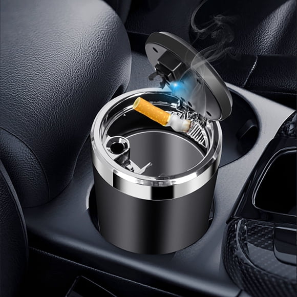 Oliegs Cendrier de Voiture Doublure en Métal à la Mode et Créative Cendrier de Voiture Haute Retardation des Flammes Cendrier de Voiture Lumière LED