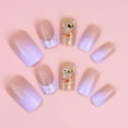thumbnail image 4 of Uñas postizas de acrílico con diseños de mariposas, uñas postizas de color azul brillante y morado, uñas postizas de verano, uñas acrílicas de cobertura total, kit de uñas adhesivas, 4 of 4