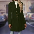 thumbnail image 6 of Wutalume Women's Fashion Long-Line Slim-Fit Coat Solid-Colour Long-Sleeved Outerwear, Elegant Wool Blend, Perfect for Fall and Winter, Office and Casual Occasions,Army Green L, 6 of 7