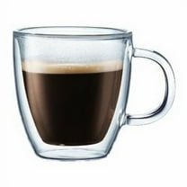 Bodum Bistro Double Wall Glass Mug 2-Pack, 10 Ounce, Clear, New