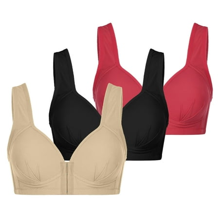 Bigersell Bra and Panty Set 3pc V-Neck Wire-Free Bra Support Women Women s Bras No Wire Molded Bra Style R-259 Basic Bra Strap Nylon Balconette Bra Feature Everyday Bras Underwear Beige M