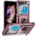 thumbnail image 1 of SaniMore Tri-layer Case for Samsung Galaxy Z Flip 5 6.7" 2023, 360° Rotating Holder/Kickstand Rugged PC Back + TPU Bumper Magnetic Car Mount Anti-fingerprint Heavy Duty Protective Case, Rosegold, 1 of 8
