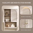 thumbnail image 3 of Aitjunz Over the Toilet Storage Cabinet, Modern Bathroom Organizer with 2 Fluted Doors, Adjustable Shelf and Open Storage Shelf, Freestanding Space Saver Cabinet for Small Bathroom, 3 of 7