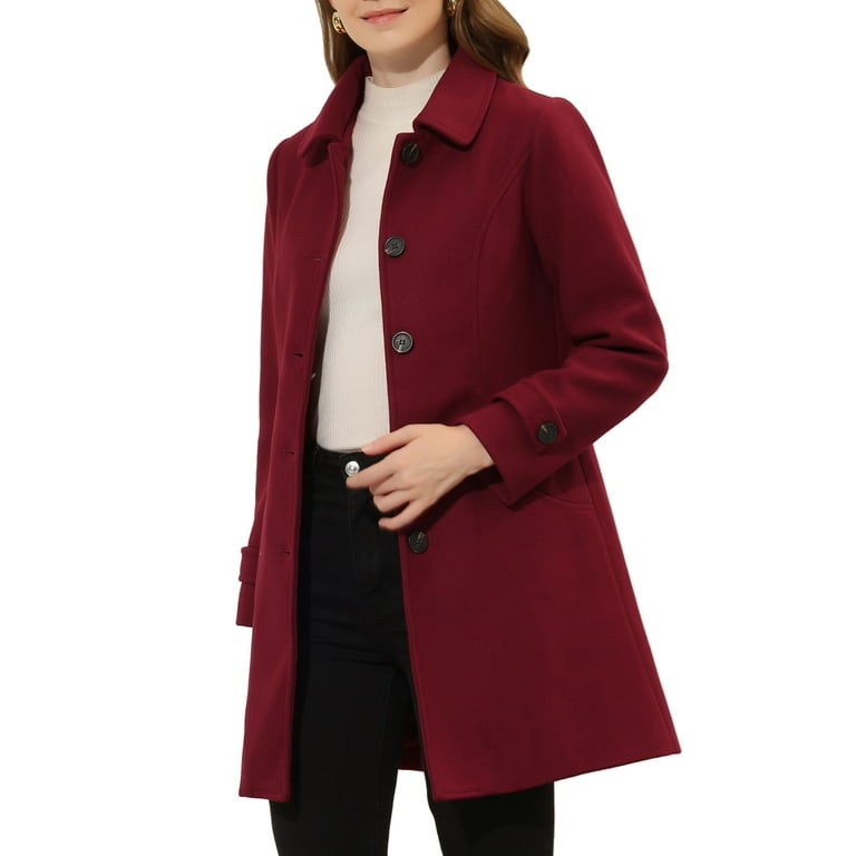 Red peter store pan collar coat
