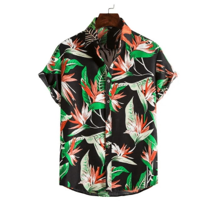 Chemise Hawaïenne Décontractée à Manches Courtes pour Hommes, Imprimé Mode Été