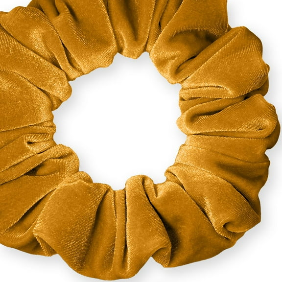 Velvet Scrunchies Jumbo Size Plush Big Ponytail Holders Thick Braided Locked Hair Big Made in the USA Gold