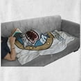 thumbnail image 6 of Shark Soft Flannel Fleece Throw Blanket, Funny Vintage Feed Me Words Hungry Hound Mammal Head in Ship Window Humor Print, Cozy Plush for Indoor and Outdoor Use, 70" x 90", Multicolor, by Ambesonne, 6 of 6
