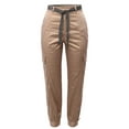 thumbnail image 1 of A2Y Women's Cotton Satin Rhinestone Belt Side Pocket High Rise Cargo Pants Khaki L, 1 of 1