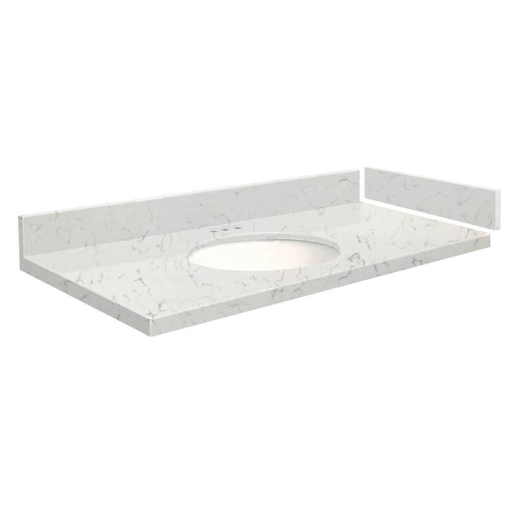 Transolid VT25.25x221OU4MAW4 25.25 in. D Quartz Vanity Top with 4